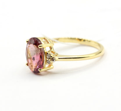 Oval 14k Solid Gold Diamond Rings.