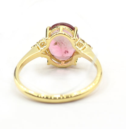 Oval 14k Solid Gold Diamond Rings.