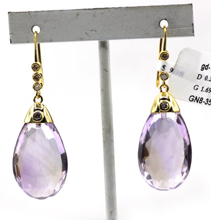 14k Solid Gold Diamond Earring