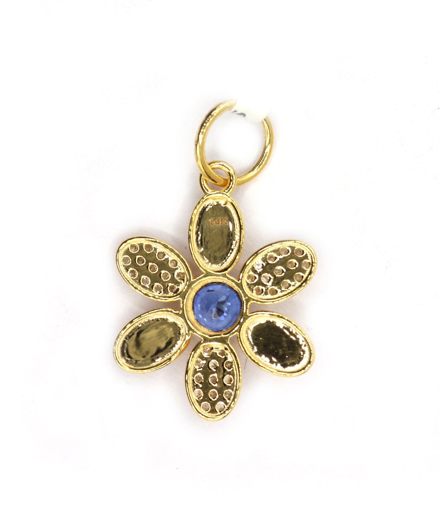 Flower 14k Solid Gold Diamond Pendants