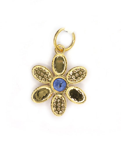 Flower 14k Solid Gold Diamond Pendants