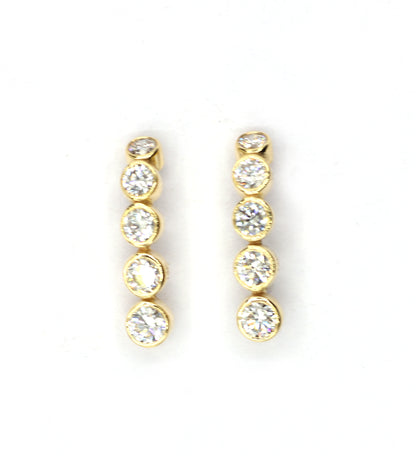14k Solid Gold CVD Diamond Stud Earring