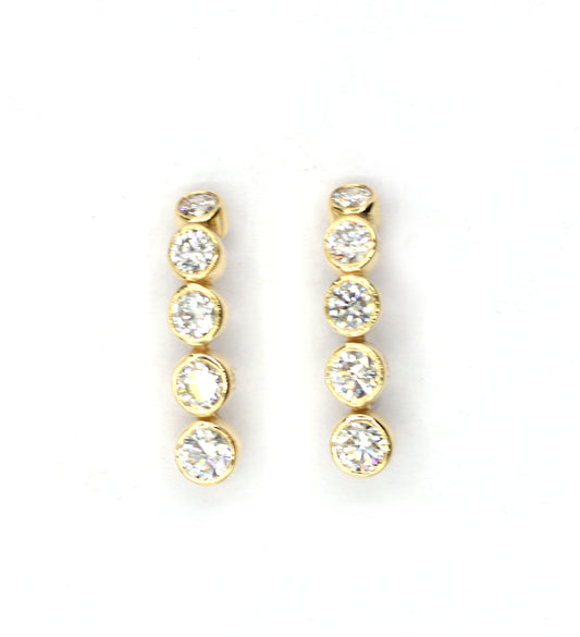 14k Solid Gold CVD Diamond Stud Earring