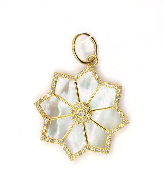 Star 14k Solid Gold Diamond Pendants