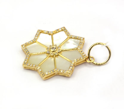 Star 14k Solid Gold Diamond Pendants
