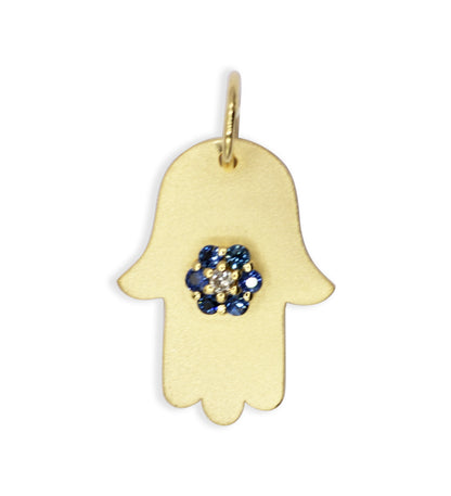 Hamsa Hand 14k Solid Gold Diamond Pendants