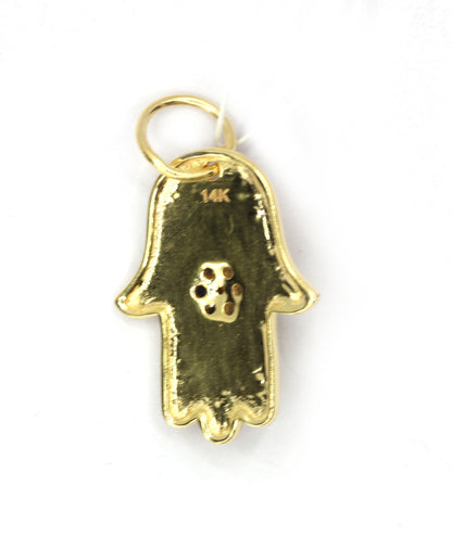 Hamsa Hand 14k Solid Gold Diamond Pendants