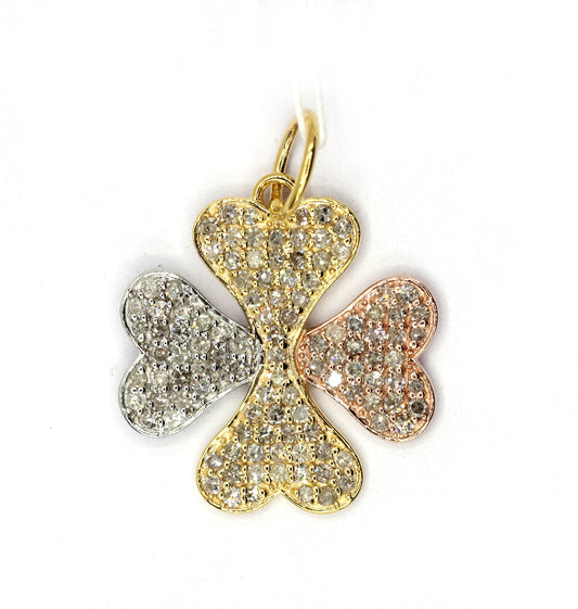 Heart 14k Solid Gold Diamond Pendants