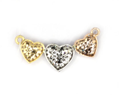 Heart 14k Solid Gold Diamond Pendants
