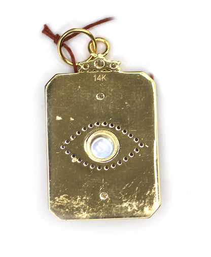 Dog Tag 14k Solid Gold Diamond Pendant