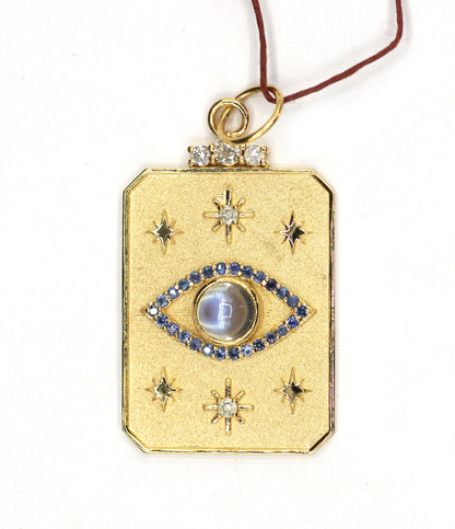 Dog Tag 14k Solid Gold Diamond Pendant