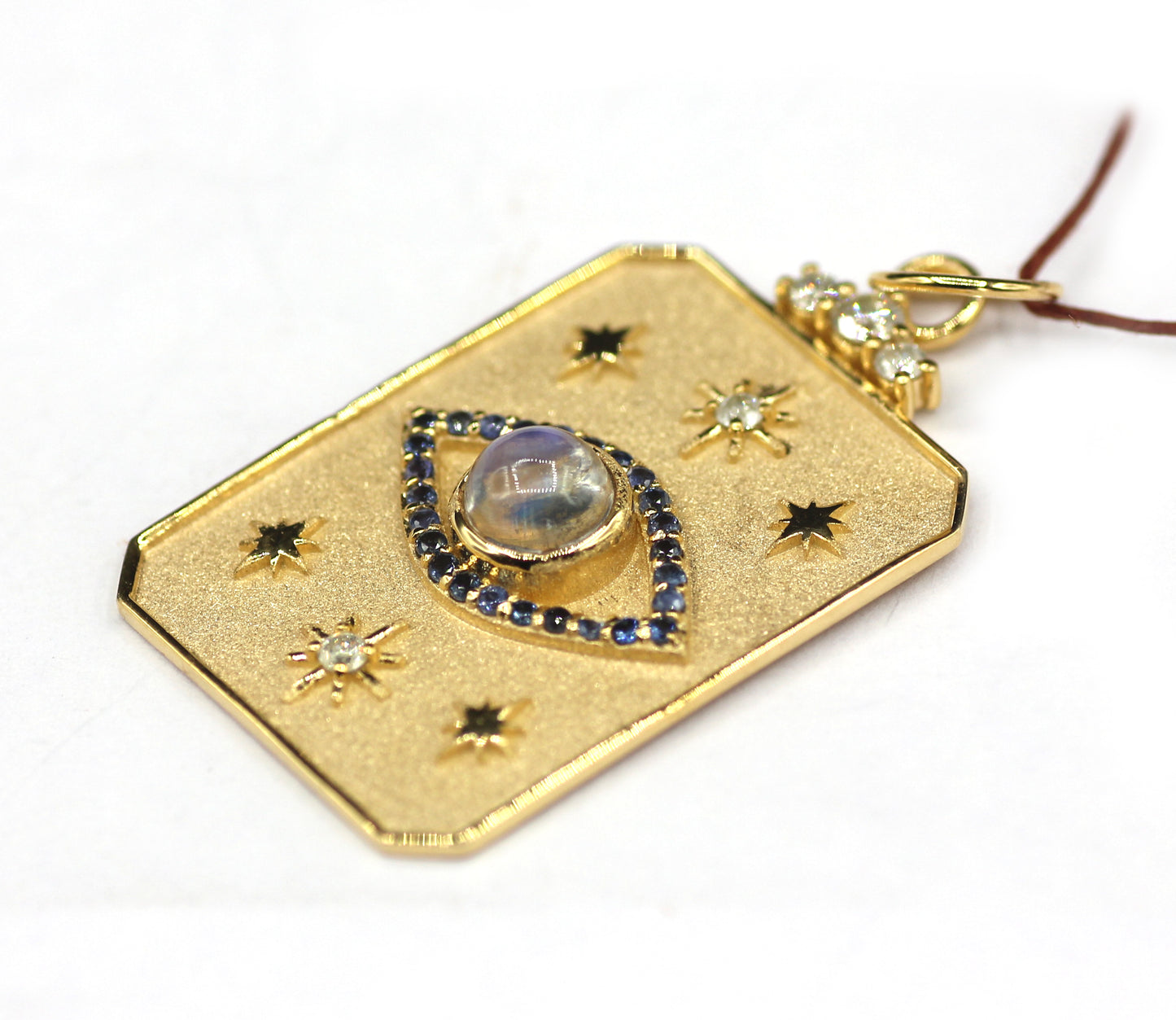 Dog Tag 14k Solid Gold Diamond Pendant