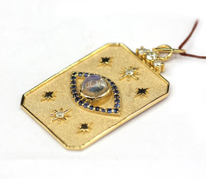 Dog Tag 14k Solid Gold Diamond Pendant