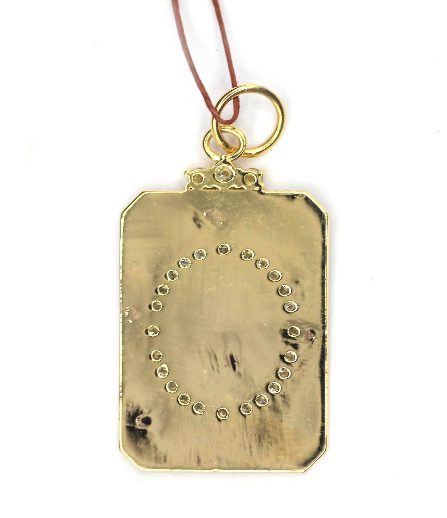 Dog Tag 14k Solid Gold Diamond Pendant
