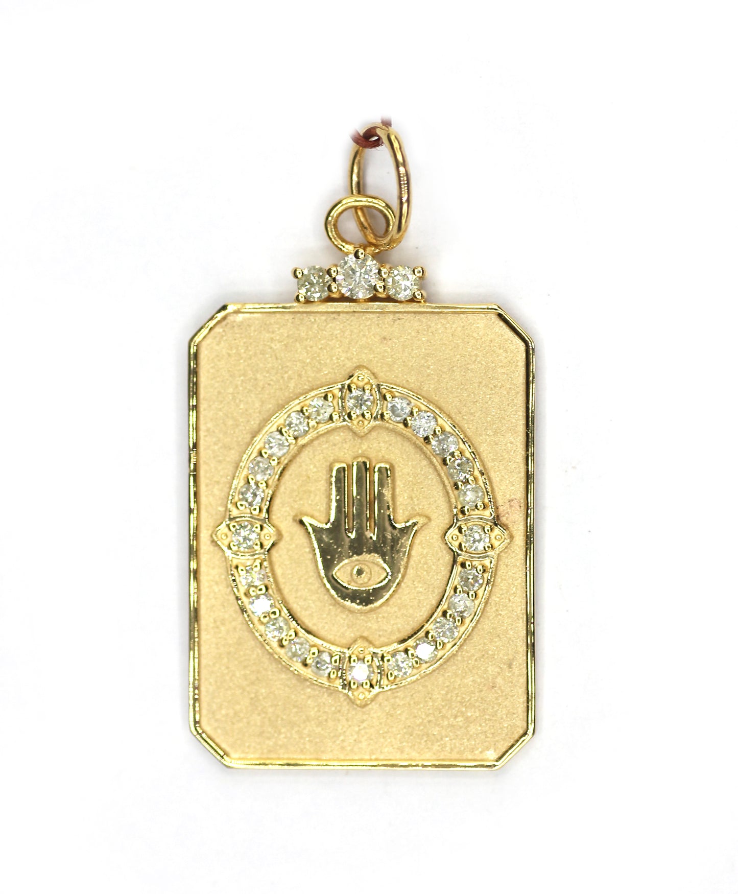 Dog Tag 14k Solid Gold Diamond Pendant