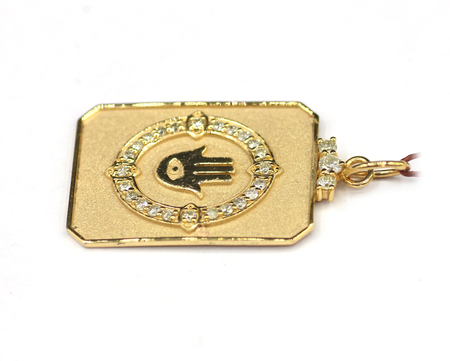Dog Tag 14k Solid Gold Diamond Pendant