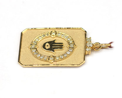 Dog Tag 14k Solid Gold Diamond Pendant