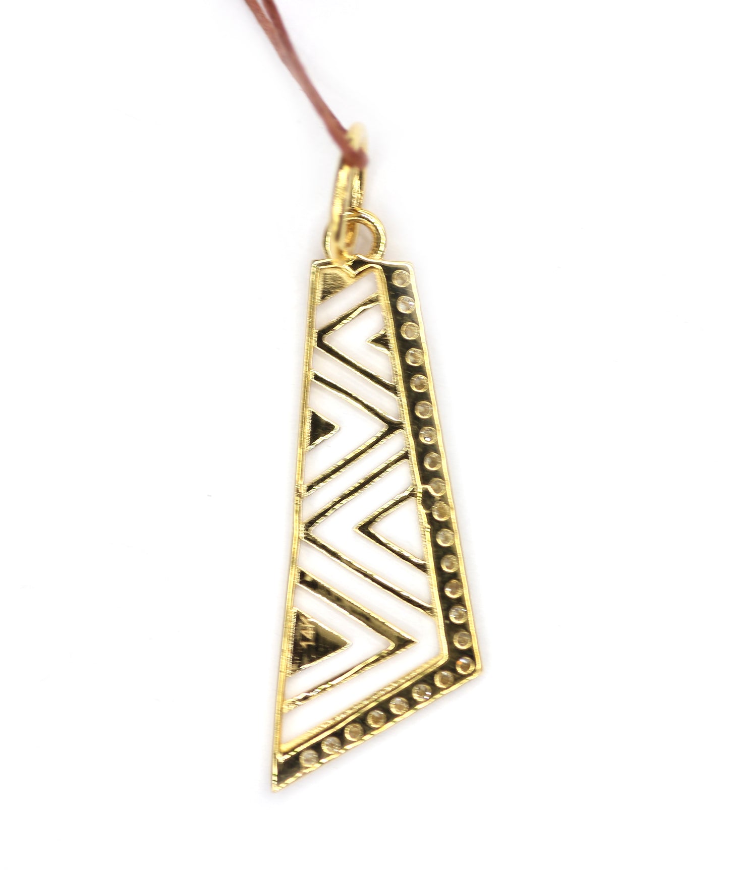 Multi Line 14k Solid Gold Diamond Pendant