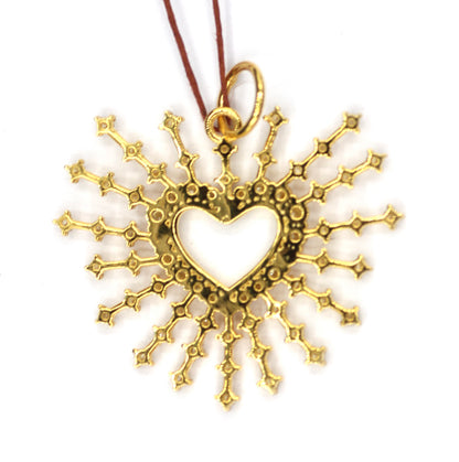 Heart Shape 14k Solid Gold Diamond Pendant