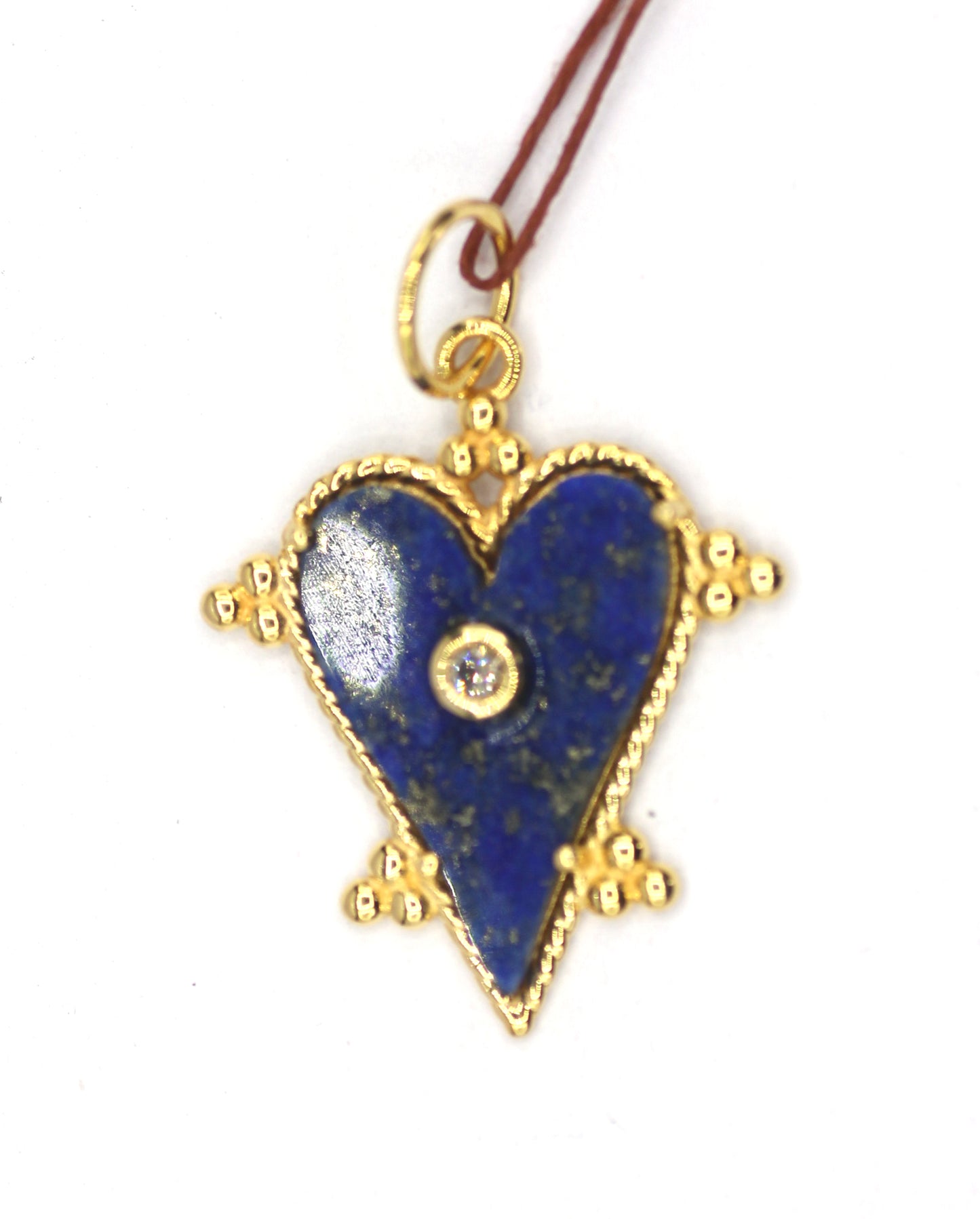 Heart Shape 14k Solid Gold Diamond Pendant