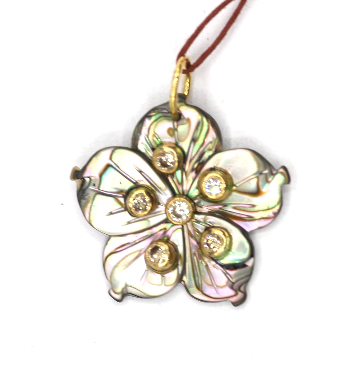Black Pearl 14k Solid Gold Diamond Pendant