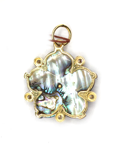 Black Pearl 14k Solid Gold Diamond Pendant