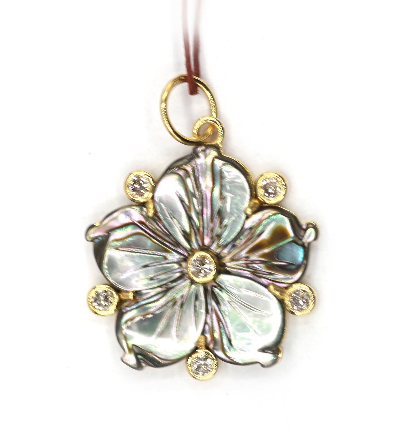 Black Pearl 14k Solid Gold Diamond Pendant