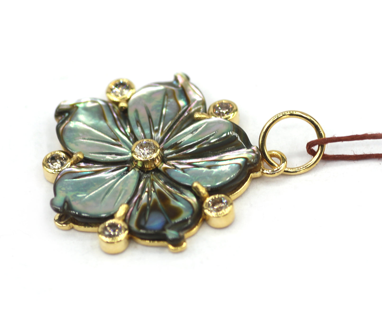 Black Pearl 14k Solid Gold Diamond Pendant