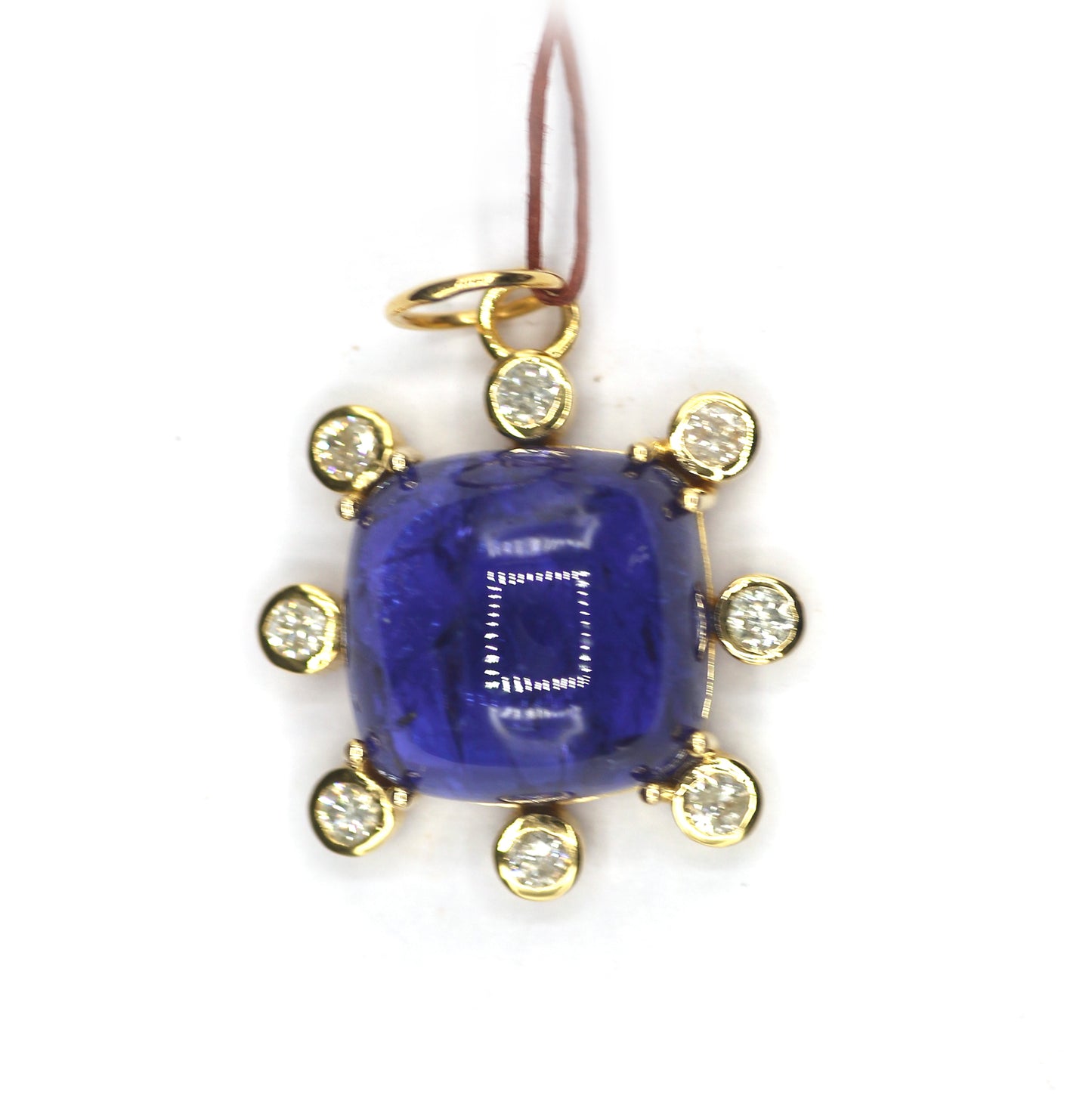 Tanzanite 14k Solid Gold Diamond Pendant