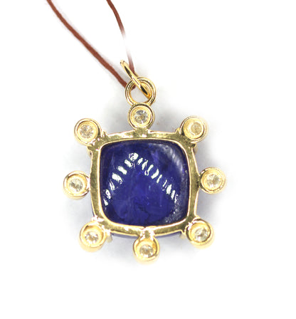 Tanzanite 14k Solid Gold Diamond Pendant