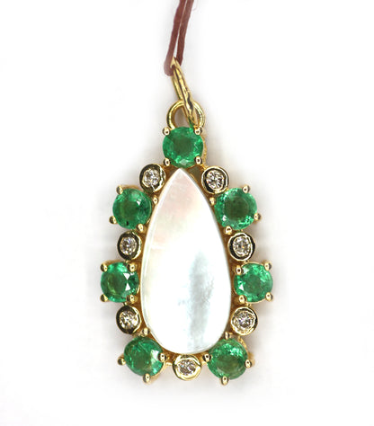 Pear 14k Solid Gold Diamond Pendant
