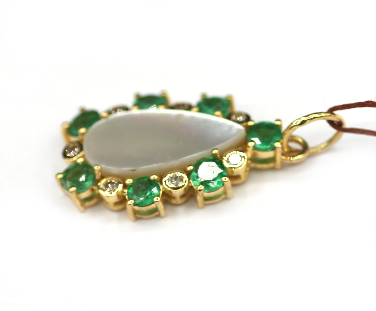 Pear 14k Solid Gold Diamond Pendant