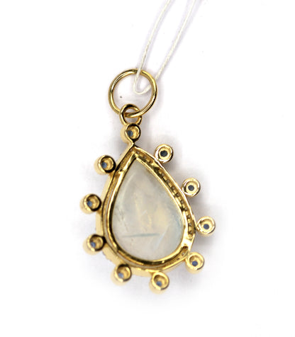 Ethiopian Opal 14k Solid Gold Diamond Pendant
