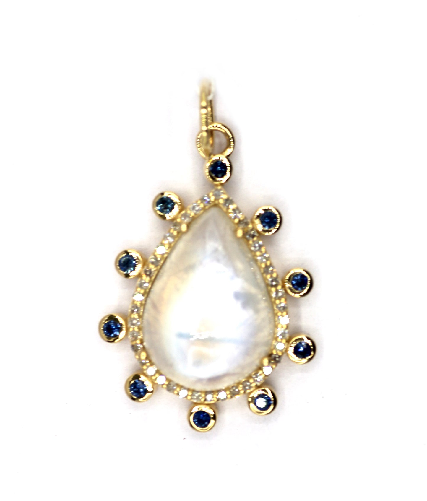 Ethiopian Opal 14k Solid Gold Diamond Pendant