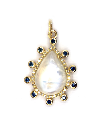 Ethiopian Opal 14k Solid Gold Diamond Pendant