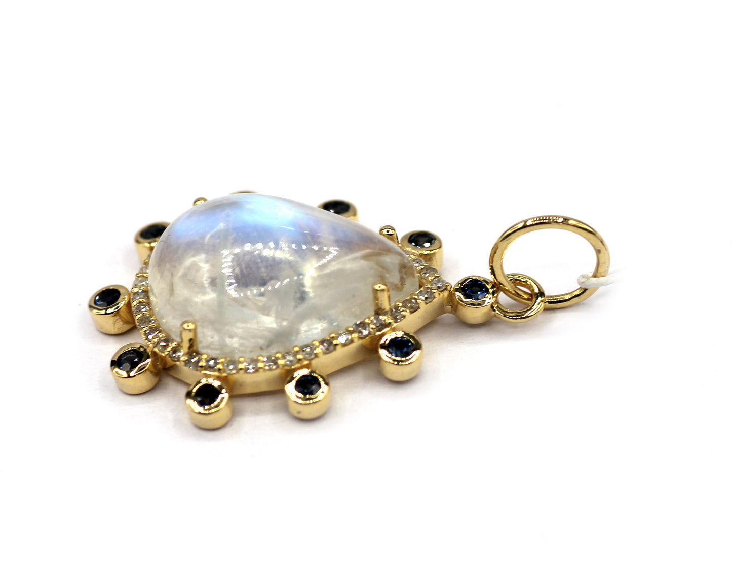 Ethiopian Opal 14k Solid Gold Diamond Pendant