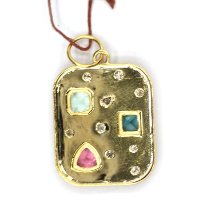 14k Solid Gold Diamond Pendant