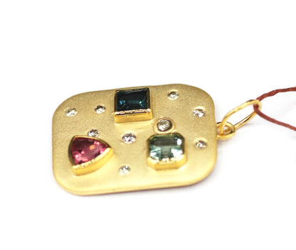 14k Solid Gold Diamond Pendant