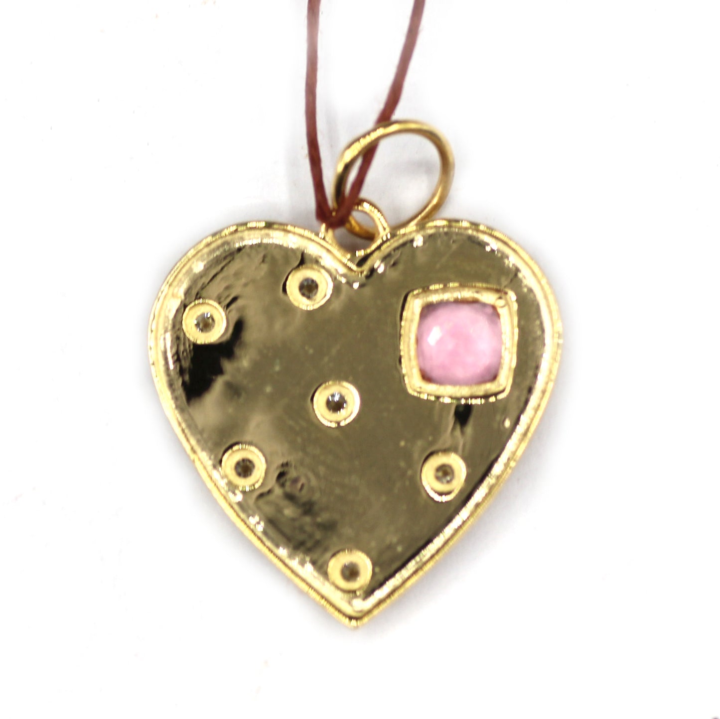 Heart 14k Solid Gold Diamond Pendant
