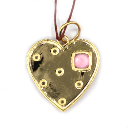 Heart 14k Solid Gold Diamond Pendant