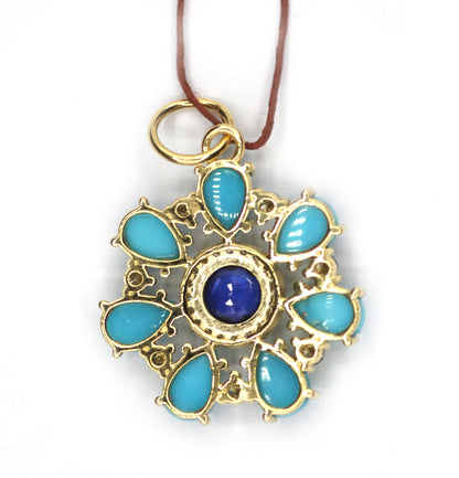 Flower 14k Solid Gold Diamond Pendant