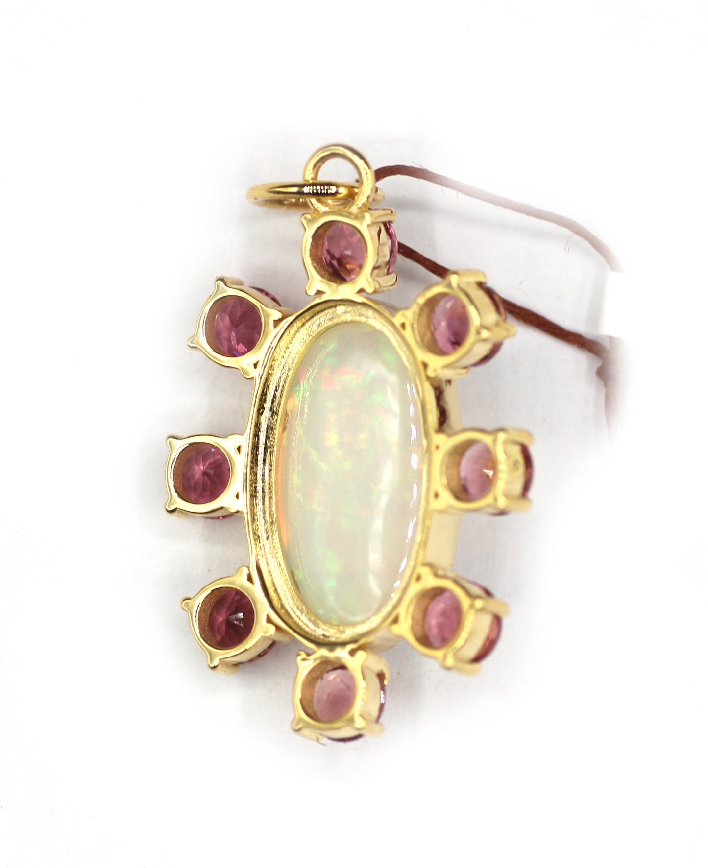 Oval 14k Solid Gold Diamond Pendant