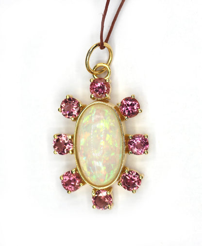 Oval 14k Solid Gold Diamond Pendant