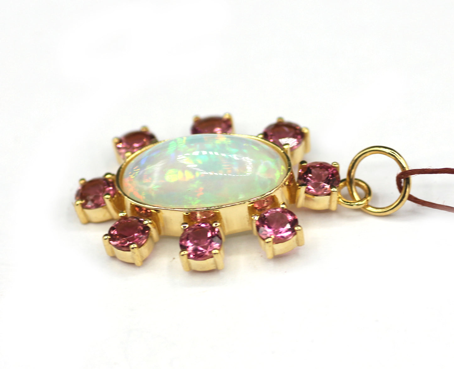 Oval 14k Solid Gold Diamond Pendant