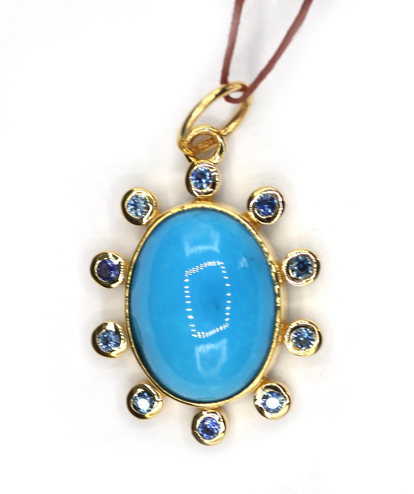 Oval 14k Solid Gold Diamond Pendant