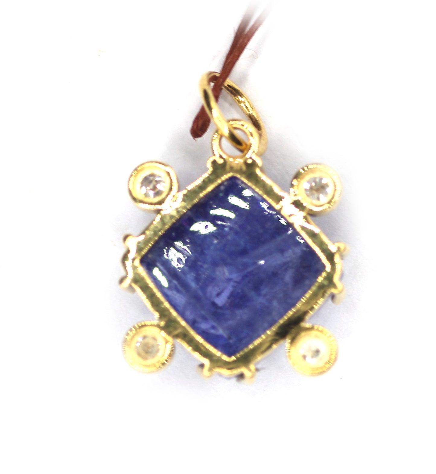 Tanzanite 14k Solid Gold Diamond Pendant