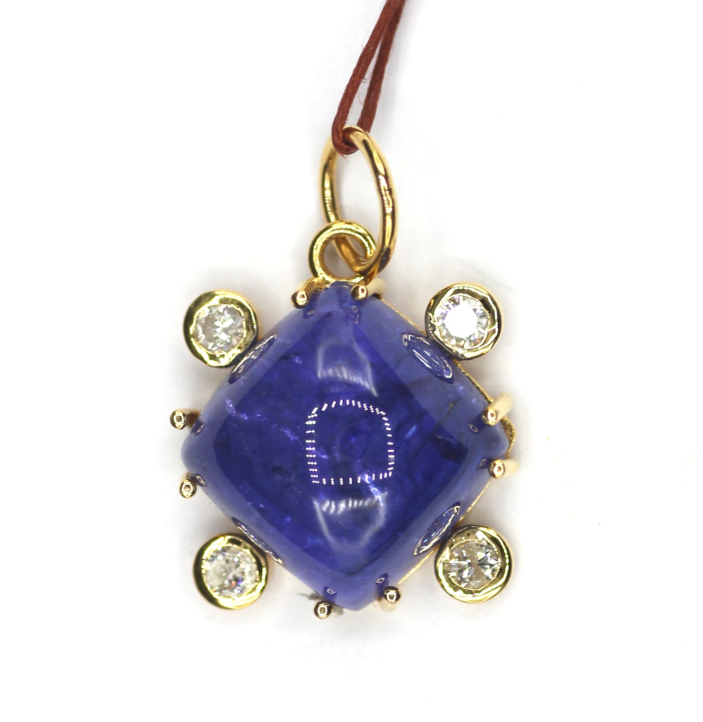 Tanzanite 14k Solid Gold Diamond Pendant