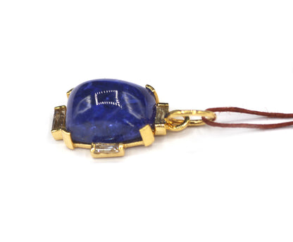 Tanzanite 14k Solid Gold Diamond Pendant