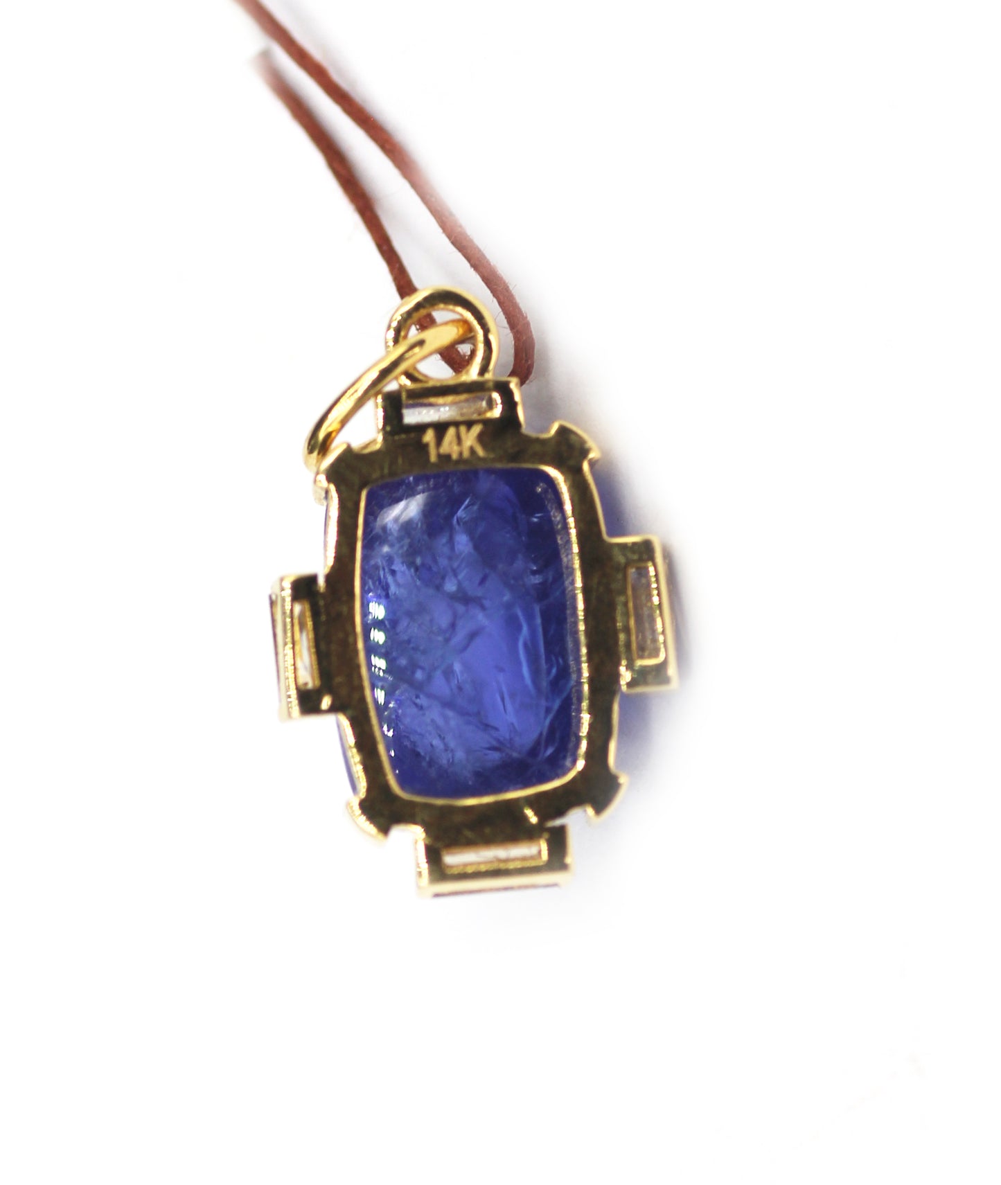 Tanzanite 14k Solid Gold Diamond Pendant
