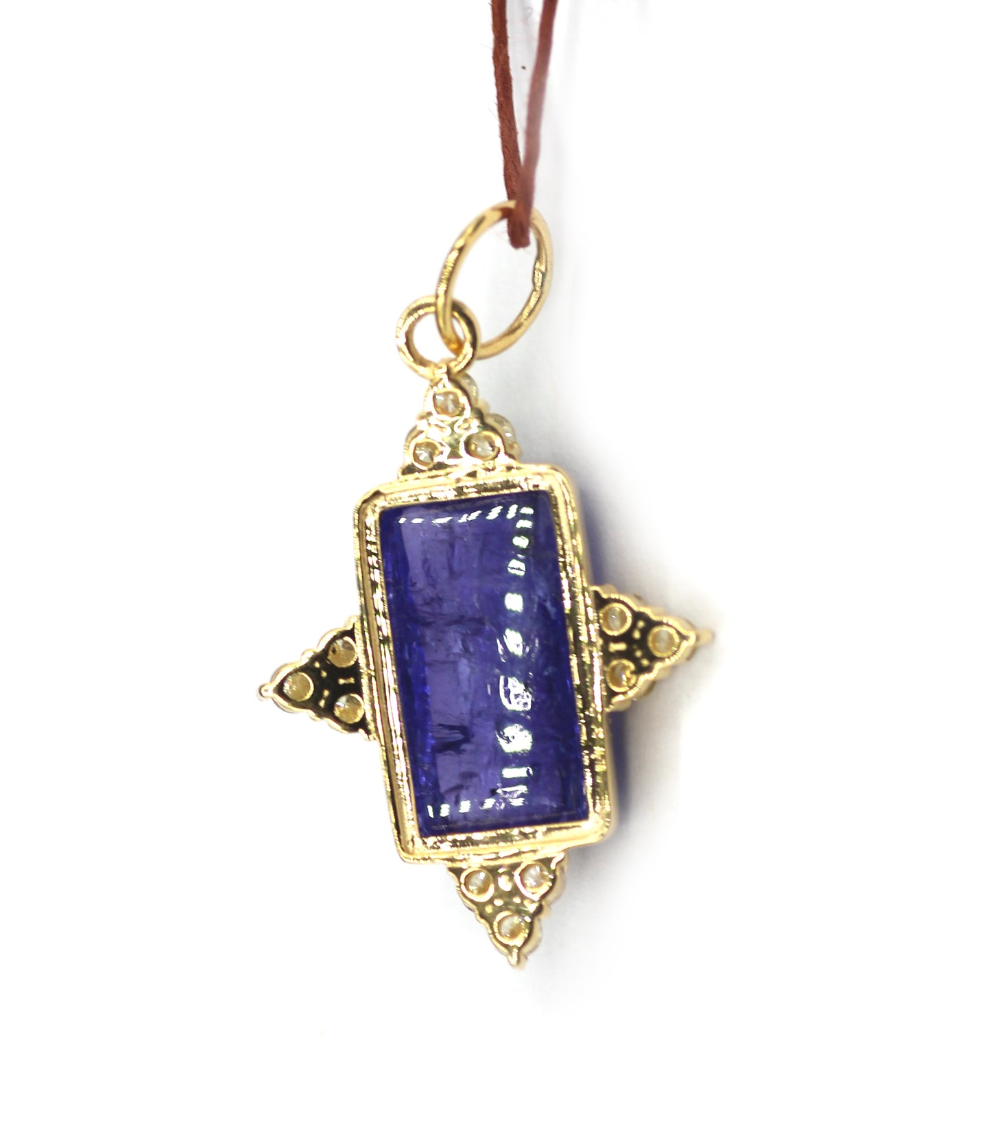 Tanzanite 14k Solid Gold Diamond Pendant